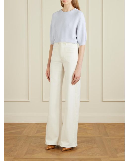 Khaite White Short Sleeve Top