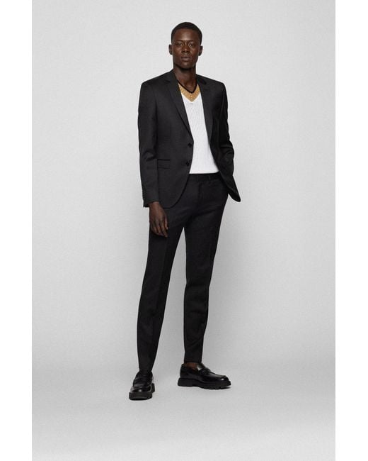 Boss Black Virgin-Wool Single-Breasted Blazer for men