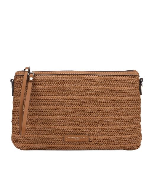 Gianni Chiarini Brown Marcella Woven Clutch Bag