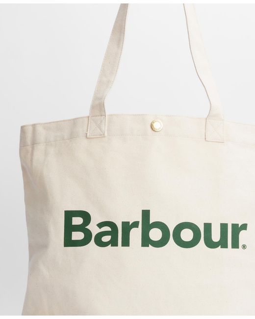 Barbour White Double Handle Tote Bag for men