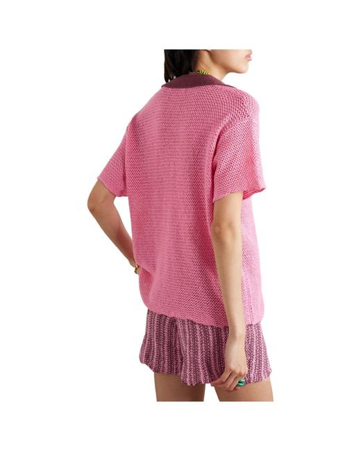 The Elder Statesman Pink Bright Woven Cotton Shirt