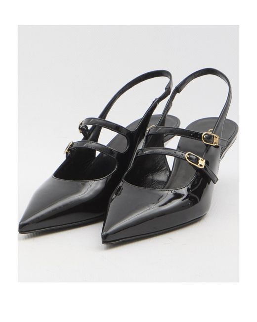 Celine Judy Double Strap Mary Jane Slingback in Black | Lyst