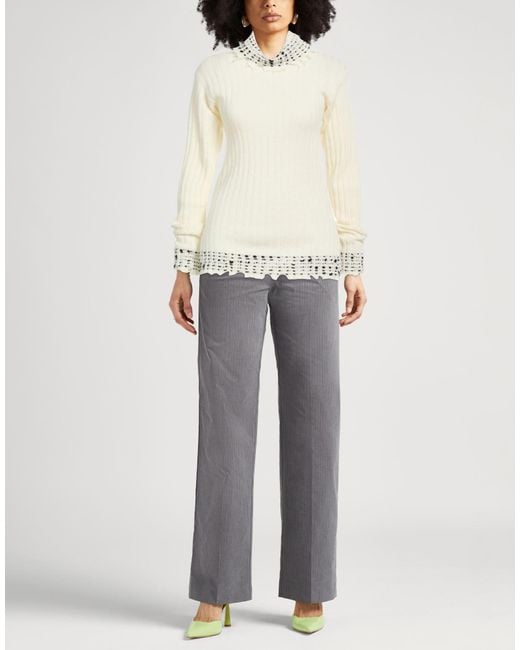 Marni White Solid Color Wool Knit Sweater