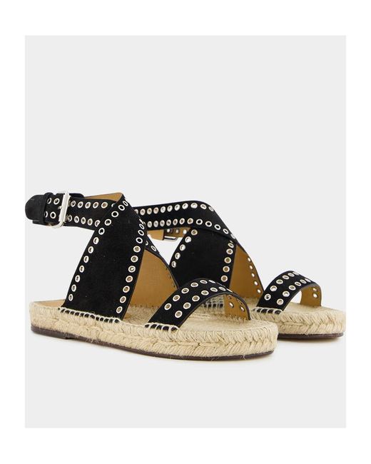 Isabel Marant Black Open Toe Flat Sandals