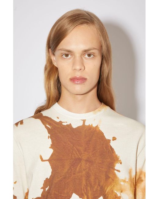 Acne White Round-Necked T-Shirt for men