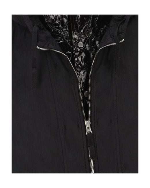 Stone Island Black Logo Details Hooded Casual Jacket for men