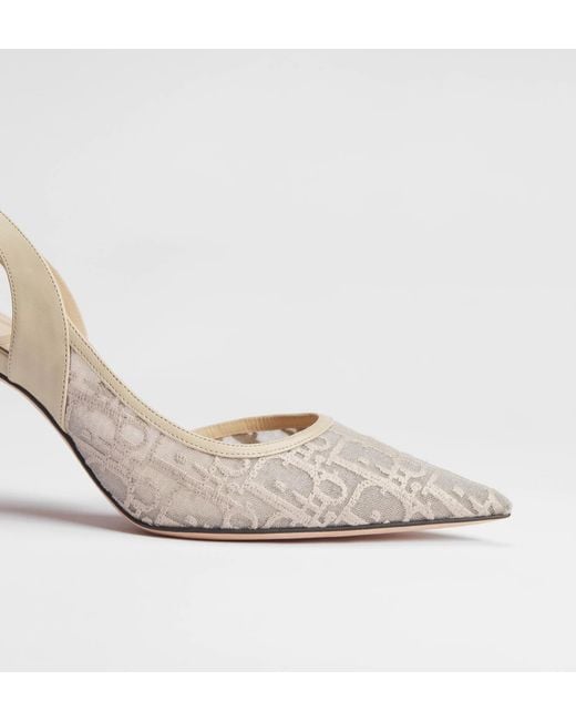 Dior White Aable Slingback Pump