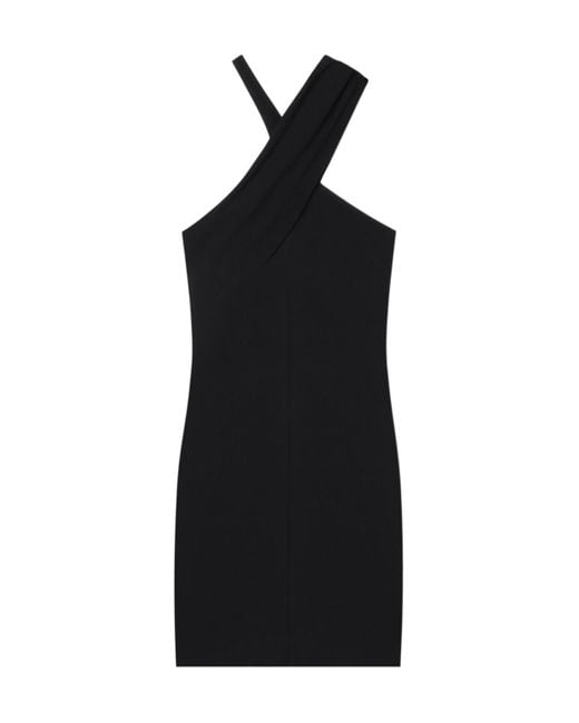 Courreges Black Courrèges Criss Cross Mini Jersey Dress