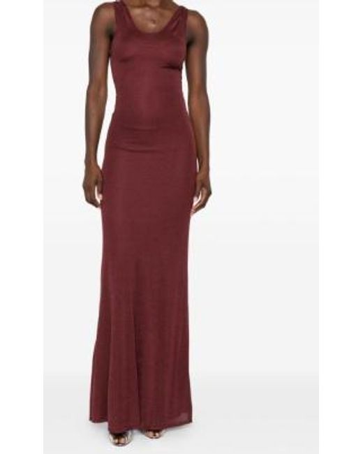 AYA MUSE Purple Round-Neck Long Dress