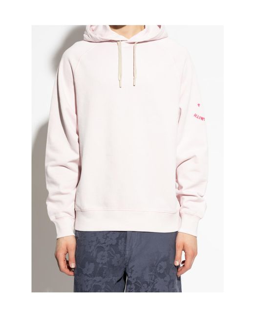Paul Smith White Paul Smith Long Sleeved Drawstring Hoodie for men