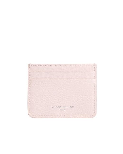 Maison Kitsuné Pink Rectangular Card Holder
