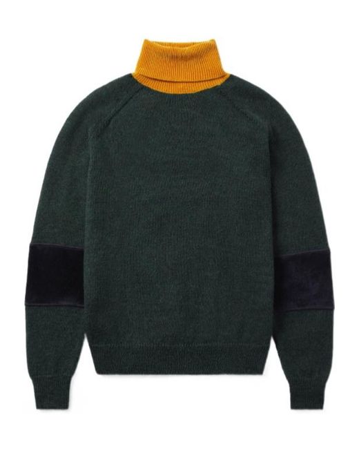 1989 STUDIO Green Contrast Turtleneck Sweater