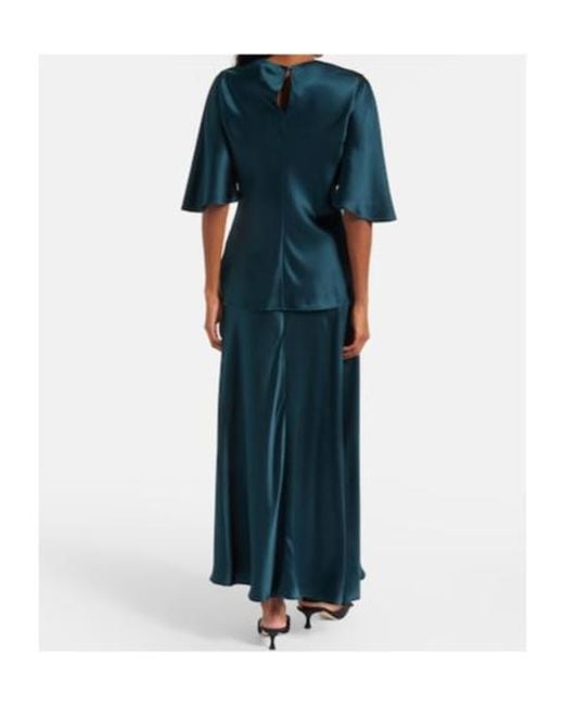 Roksanda Blue Naiara Draped Silk Satin Top