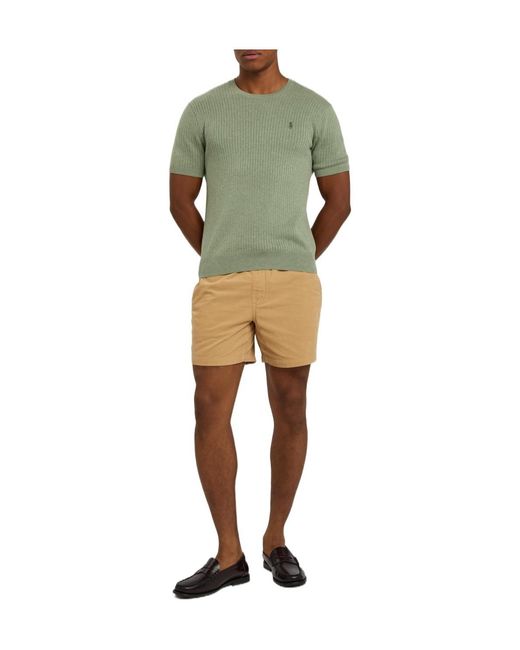Polo Ralph Lauren Green Logo-Embroidered Ribbed Cotton-Knit T-Shirt for men