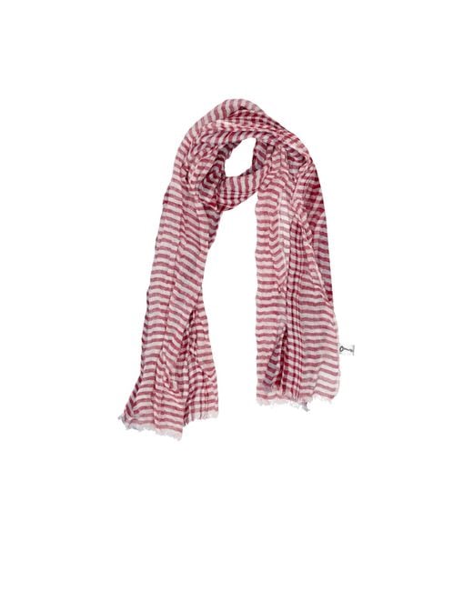 Lela Rose Red Striped Scarf