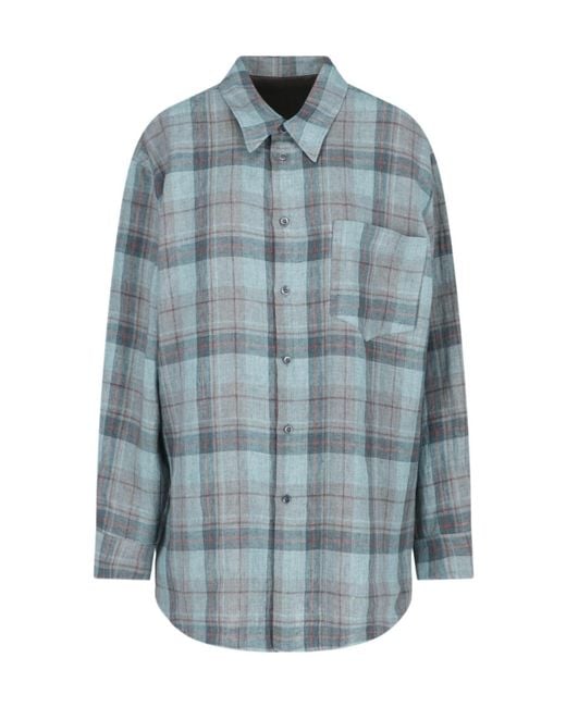 Magliano Blue Oversized Checked Shirt