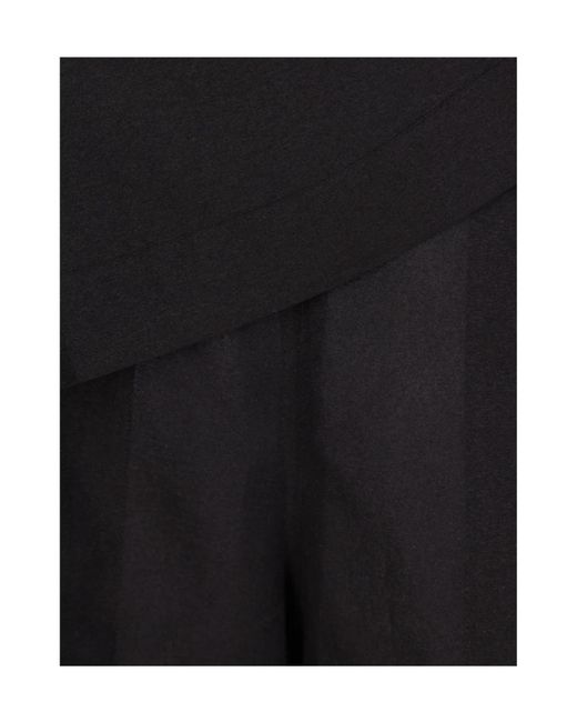 Issey Miyake Black All Squares Asymmetric Fold-Over Trousers