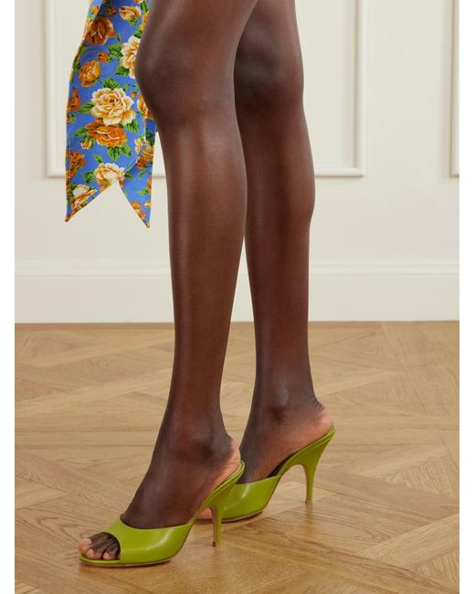 Gianvito Rossi Yellow Sofia 95 Leather Mules
