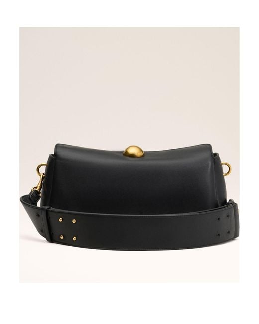 AMI Black Logo Engraved Shoulder Bag for men