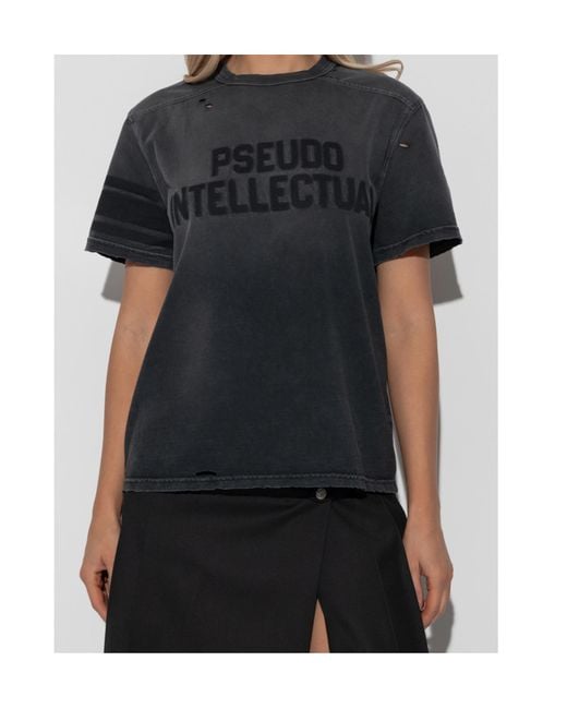 M I S B H V Black Pseudo Intellectual T-Shirt