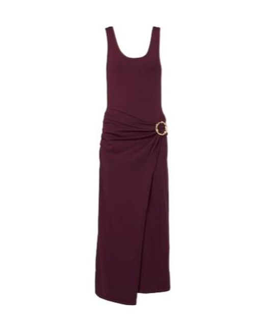 Jonathan Simkhai Purple Genne Gathered Midi Dress