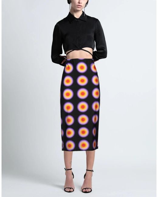 Sportmax Black Multi-Color Stretch Skirt