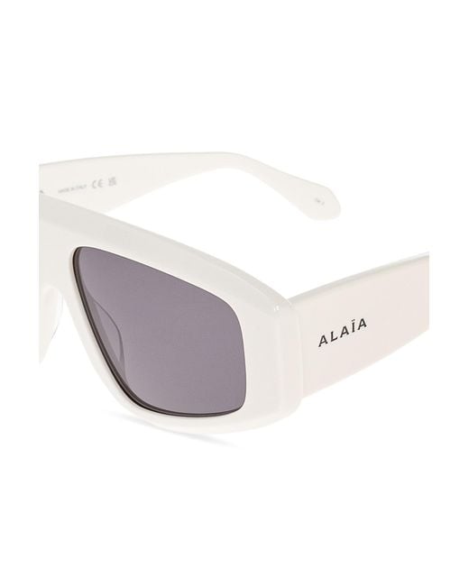 Alaïa White Alaïa Aviator Frame Sunglasses