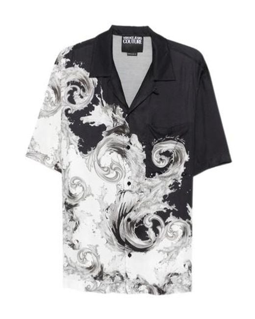 Versace Gray Jeans Couture Barocco Print Shirt for men