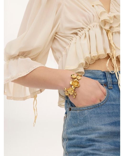 Chloé Metallic Chloé Bouquet Articulated Bracelet