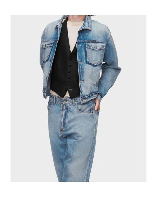 Maison Margiela Blue Button-Up Denim Jacket for men
