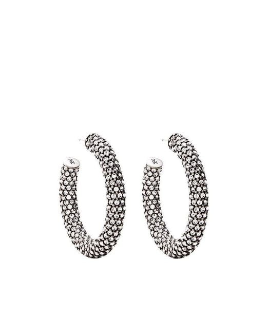 AMINA MUADDI Metallic Logo Earrings