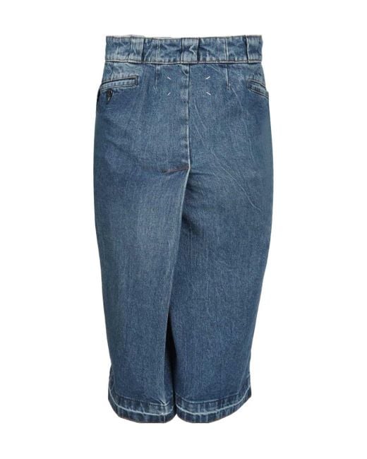Maison Margiela Blue Rear Silt Skirt