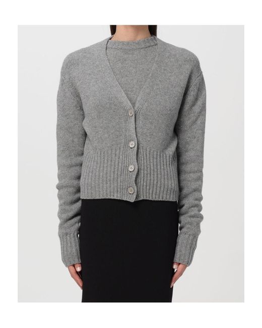 Fabiana Filippi Gray V-Neck Knitted Cardigan