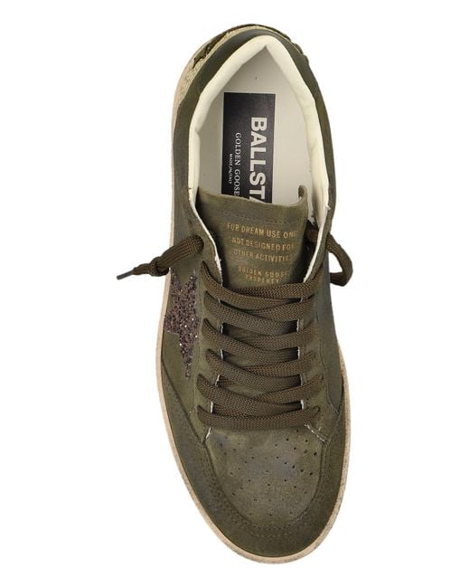 Golden Goose Deluxe Brand Green Ballstar Lace-Up Sneakers