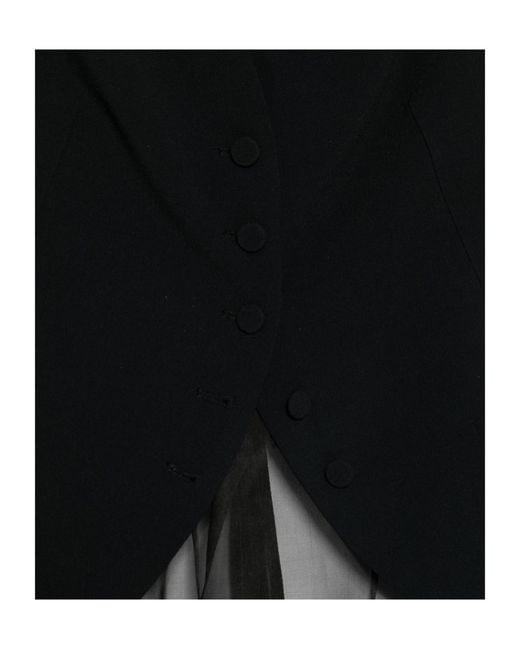 Emporio Armani Black Tailored Vest V Neckline Rear Strap