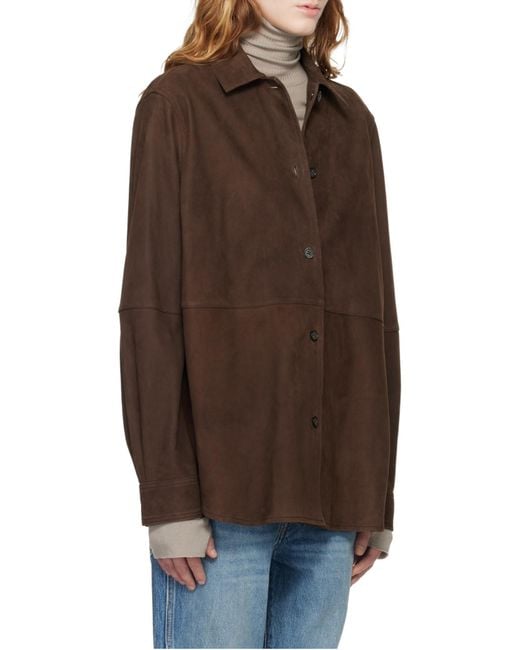 Totême Brown Totême Long-Sleeved Button-Up Overshirt