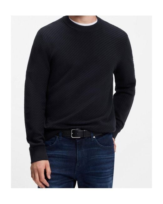 Boss Blue Long-Sleeve Knit Top for men