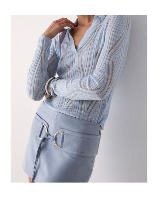 Liu Jo Blue V-Neck Knitted Top