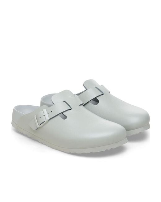 Birkenstock White Boston Slippers for men