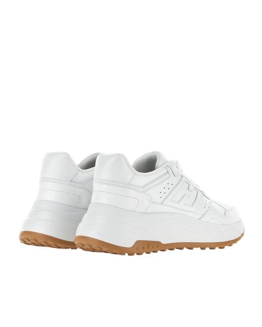 Hogan White Panelled Lace-Up Sneakers