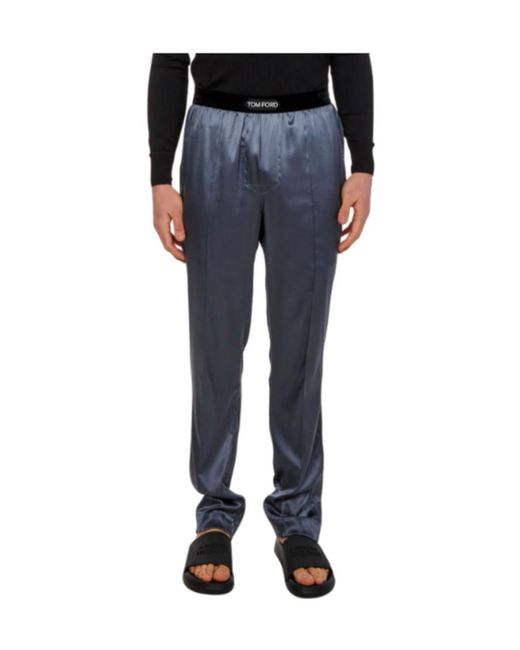 Tom Ford Blue Logo Casual Pants for men