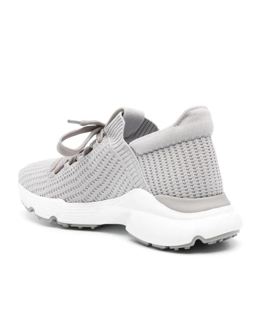 Tod's White Logo Embossed Lace-Up Sneakers