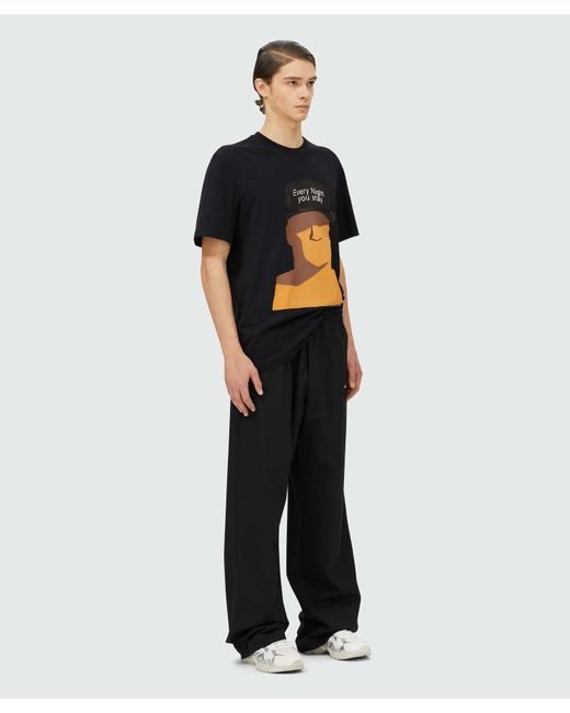 MSGM Black Graphic-Print T-Shirt for men