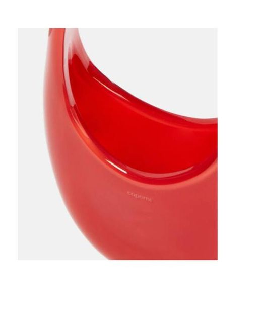 Coperni Red Swipe Mini Glass Tote Bag