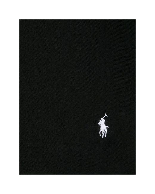 Polo Ralph Lauren Black Fringed Scarf