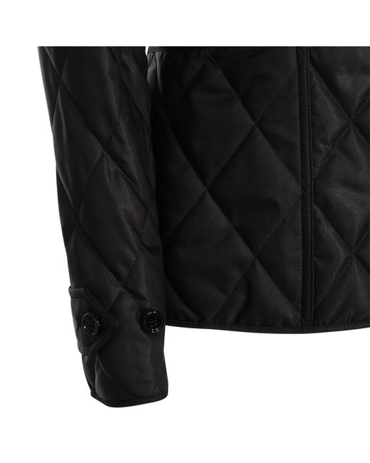Burberry Black Long Sleeved Quilted Buttoned Jacket
