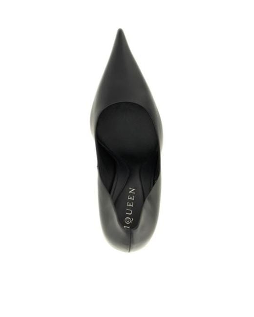 McQueen Black Pointed-Toe Pumps