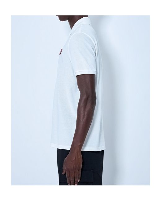 Moncler White Pique Polo Shirt With Logo Embroidery for men