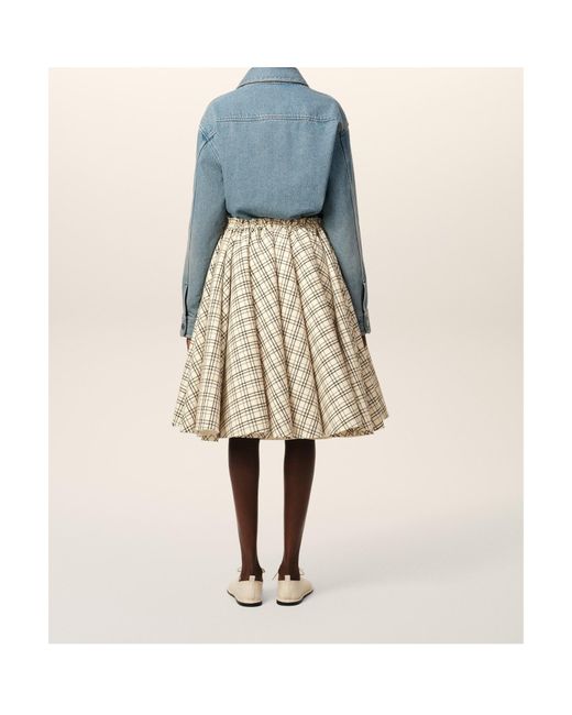 AMI Natural Checkered Skirt