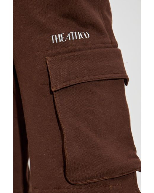 The Attico Brown Elastic Waist Casual Pants